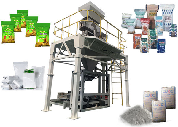 PLC Control Automatic Bag Packing Machine , Filling And Sealing Machine Open Top Bag